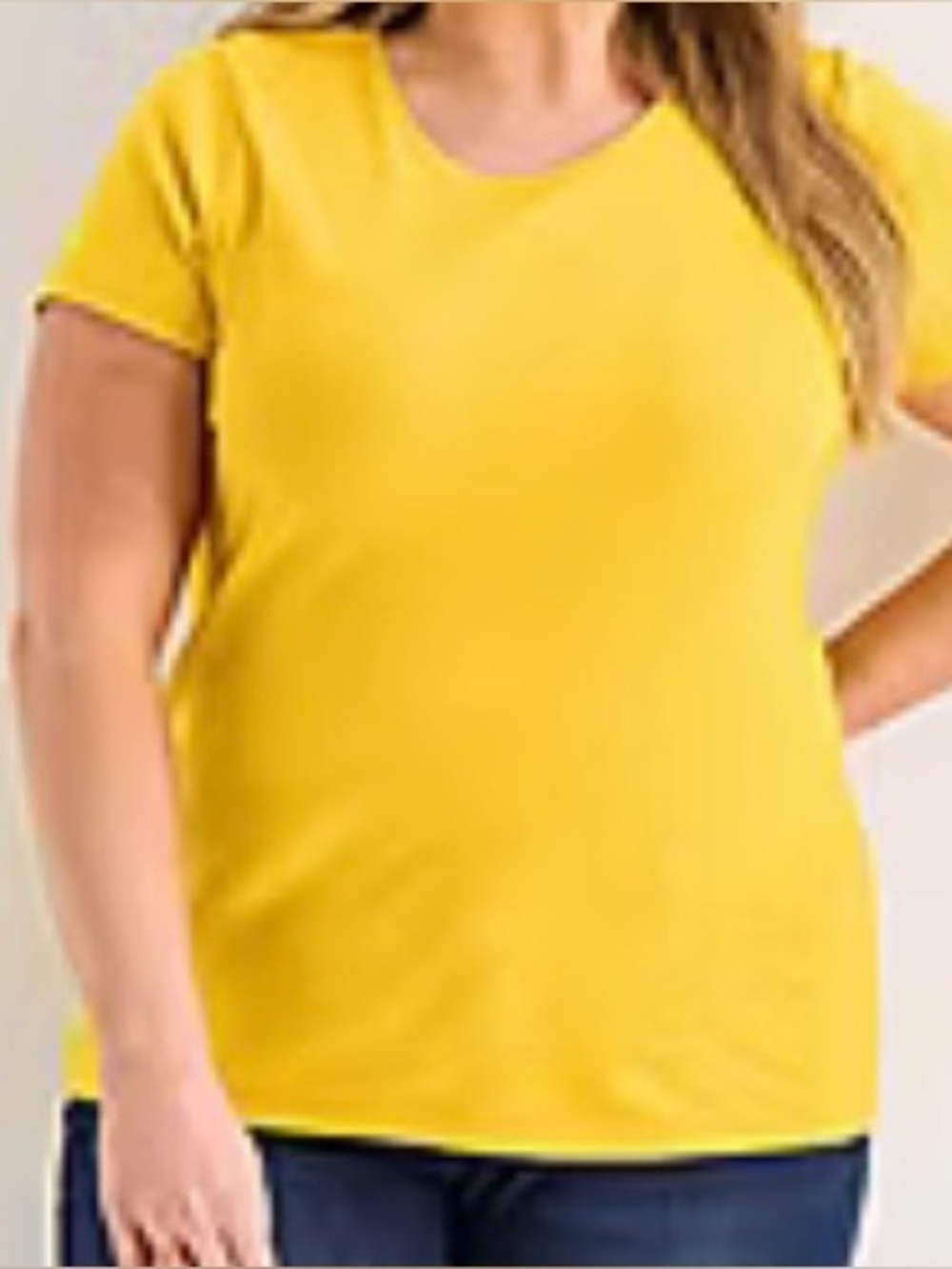 Plus Size Womens T-Shirt 
(2 for 1 price). Short Sleeve Tee in Bright Yellow